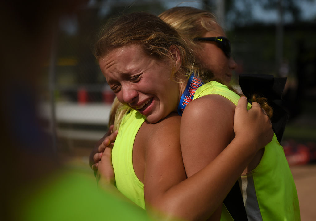 Olivia Wood, 15, tears up after their 6-1 victory